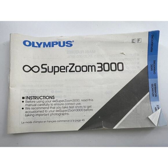 Olympus Multi Superzoom 3000 Camera Black Photography Photo As Is Untested - Picture 3 of 9